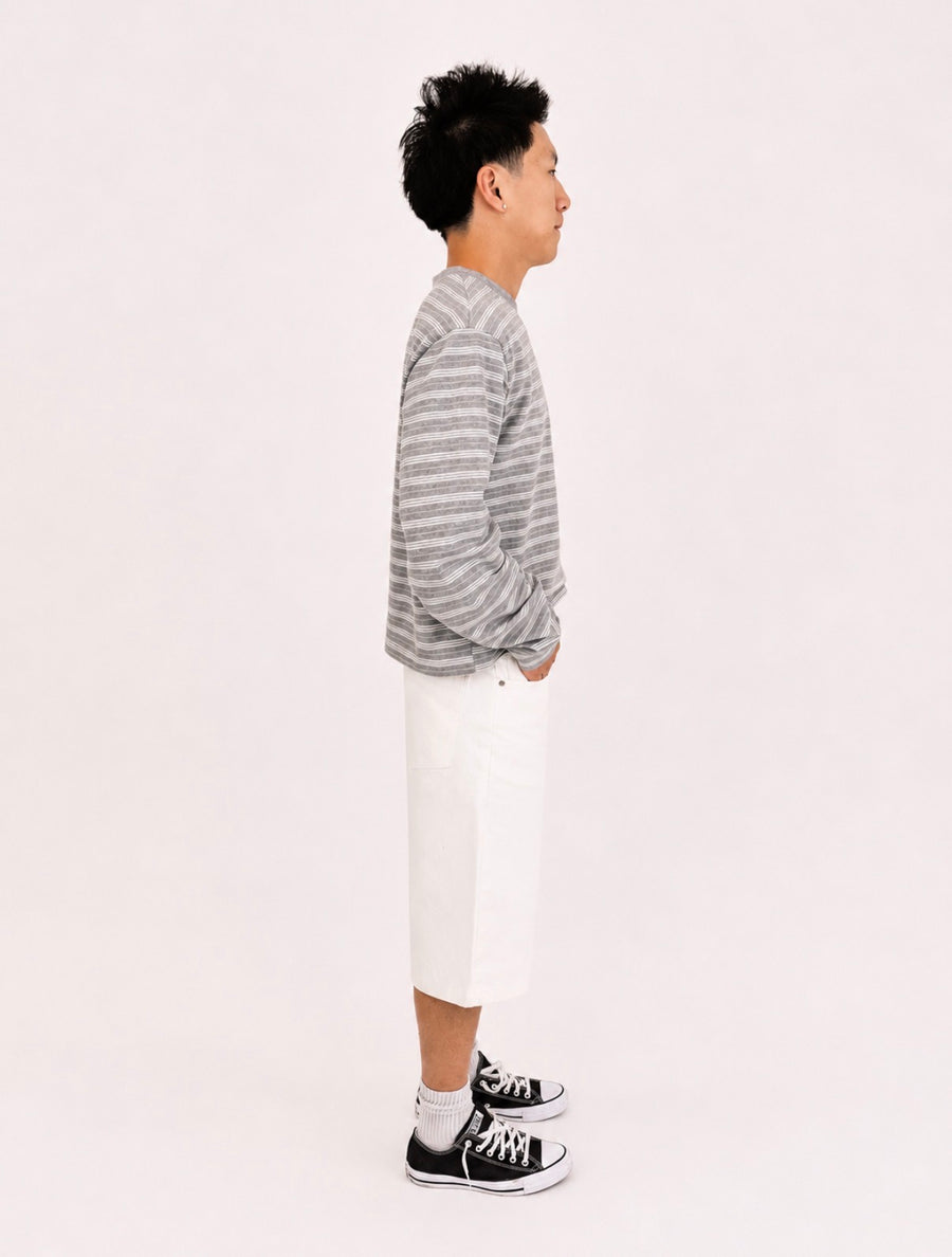 White Raw Selvedge Baggy Jorts