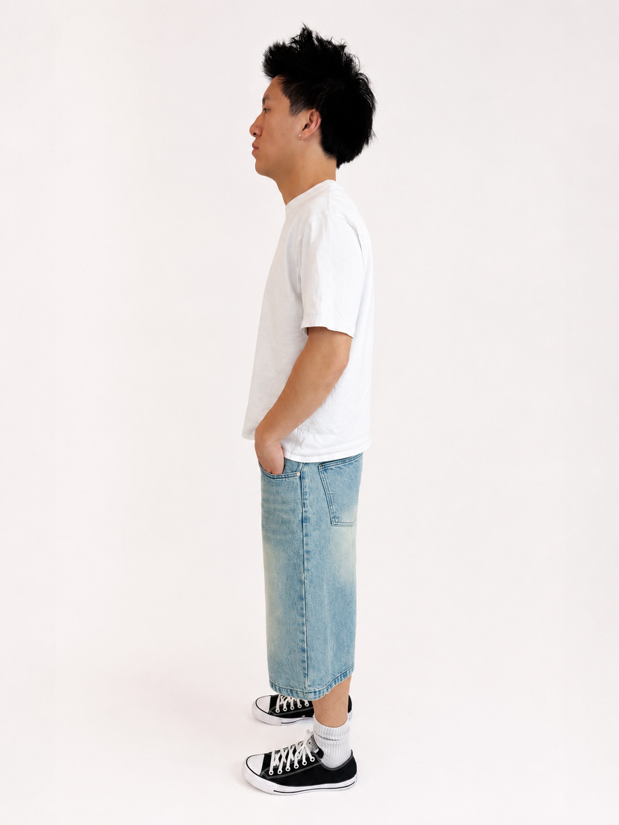 Light Wash Baggy Jorts