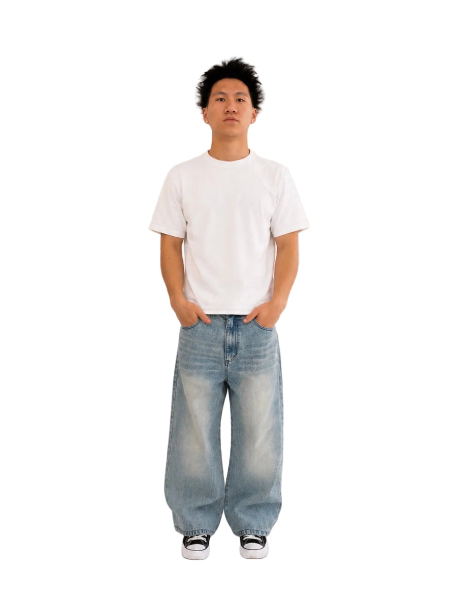 Light Wash Wide Leg Denim