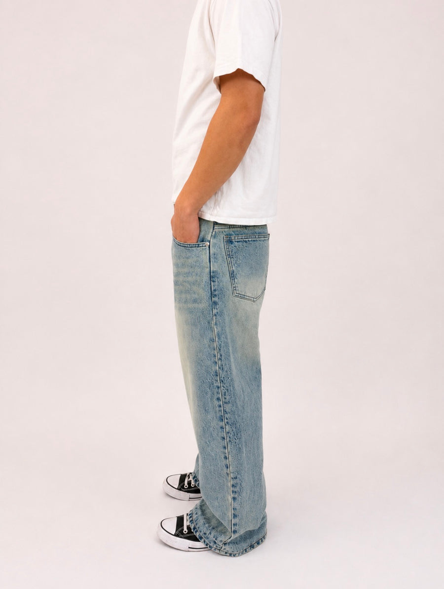Light Wash Wide Leg Denim