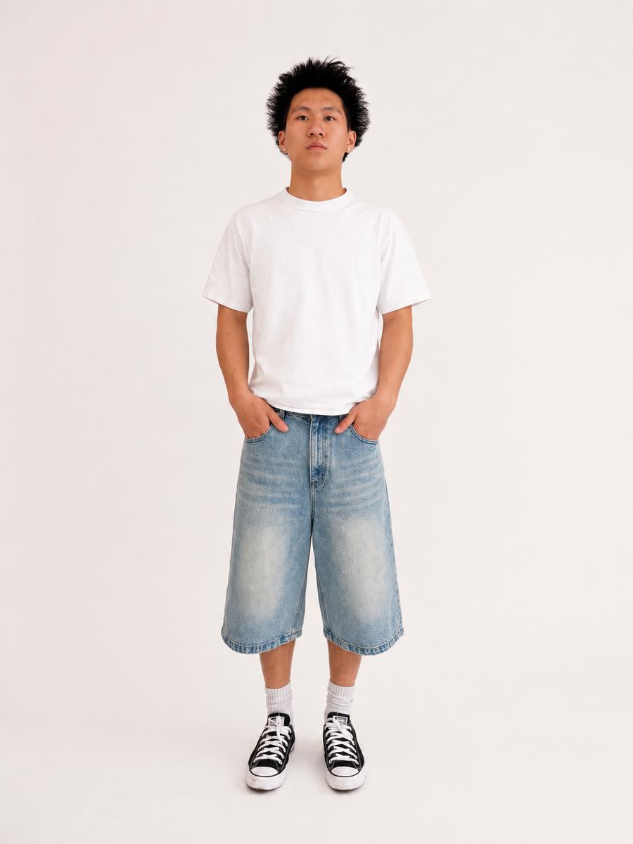 Light Wash Baggy Jorts