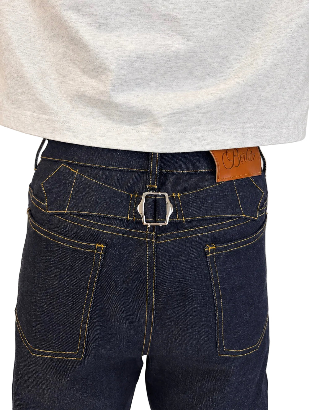 Back Buckled Indigo Raw Selvedge 4