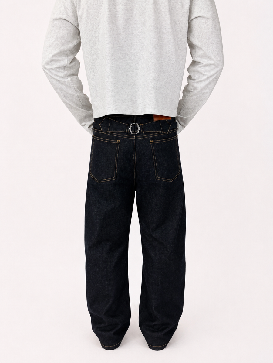 Back Buckled Indigo Raw Selvedge