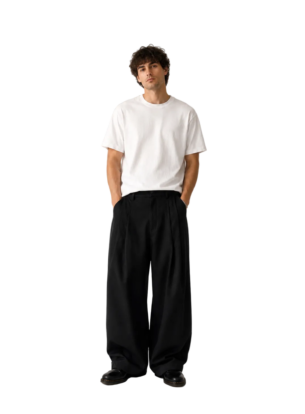 Wide Leg Double Pleated Trousers 3
