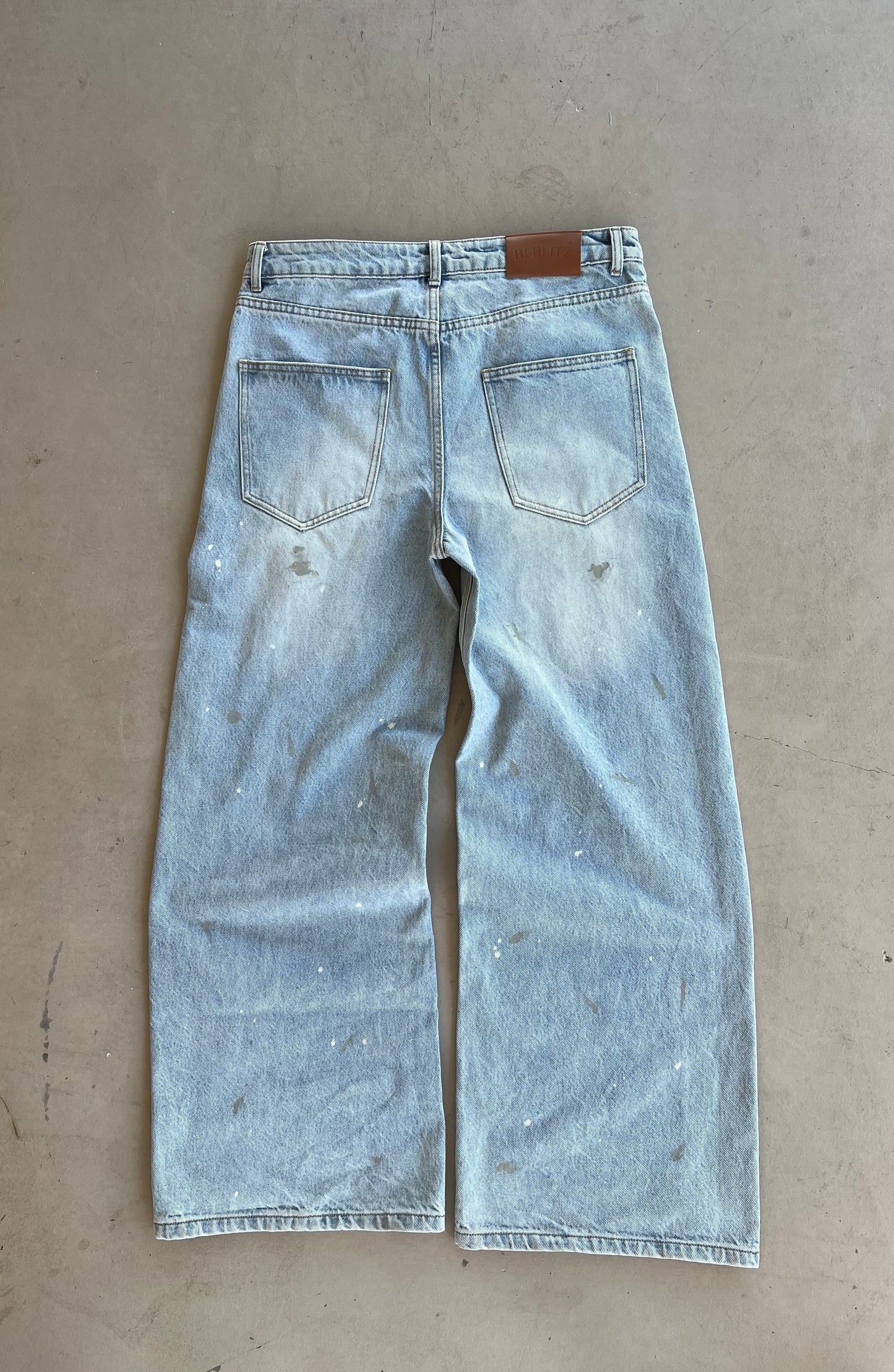 Blue Paint Splatter Denim