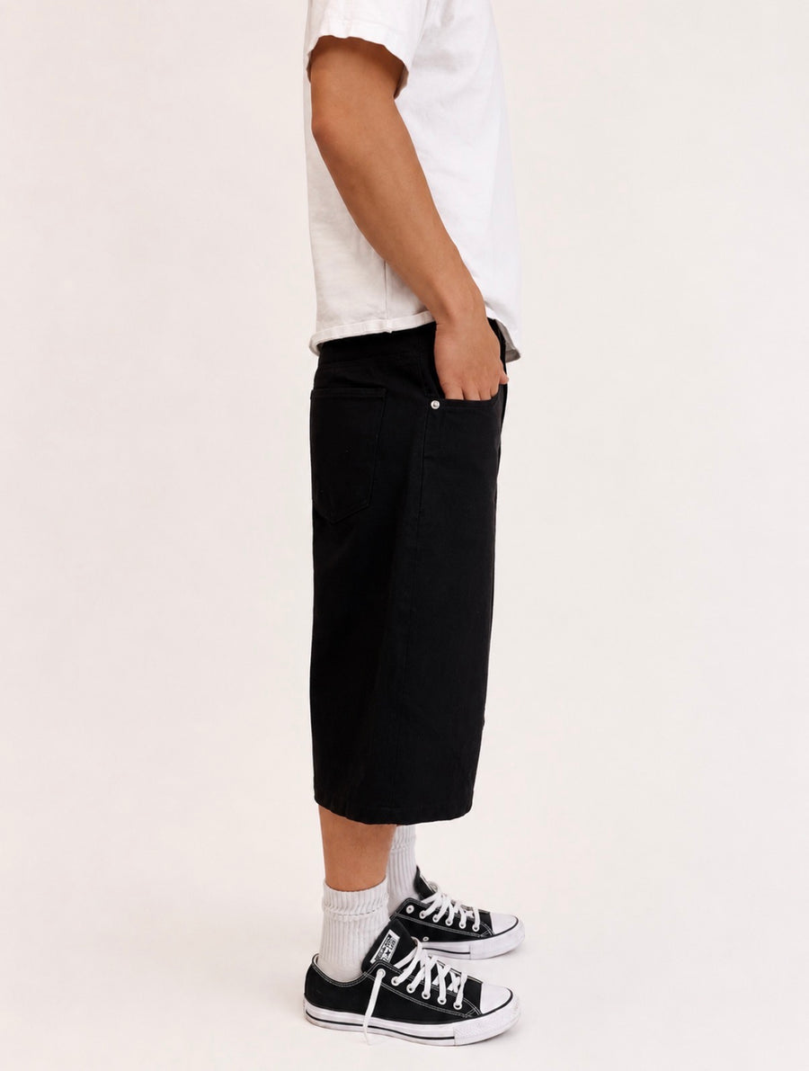 Jet Black Raw Selvedge Baggy Jorts