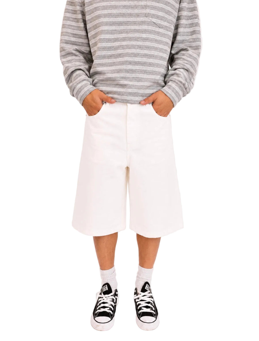 White Raw Selvedge Baggy Jorts
