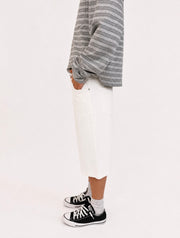 White Raw Selvedge Baggy Jorts