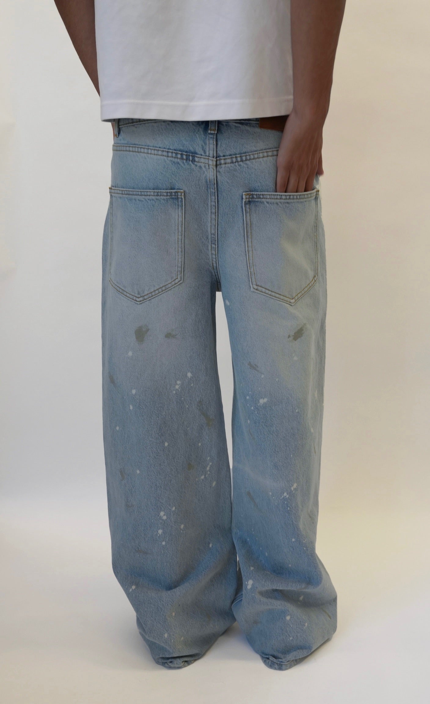 Blue Paint Splatter Denim