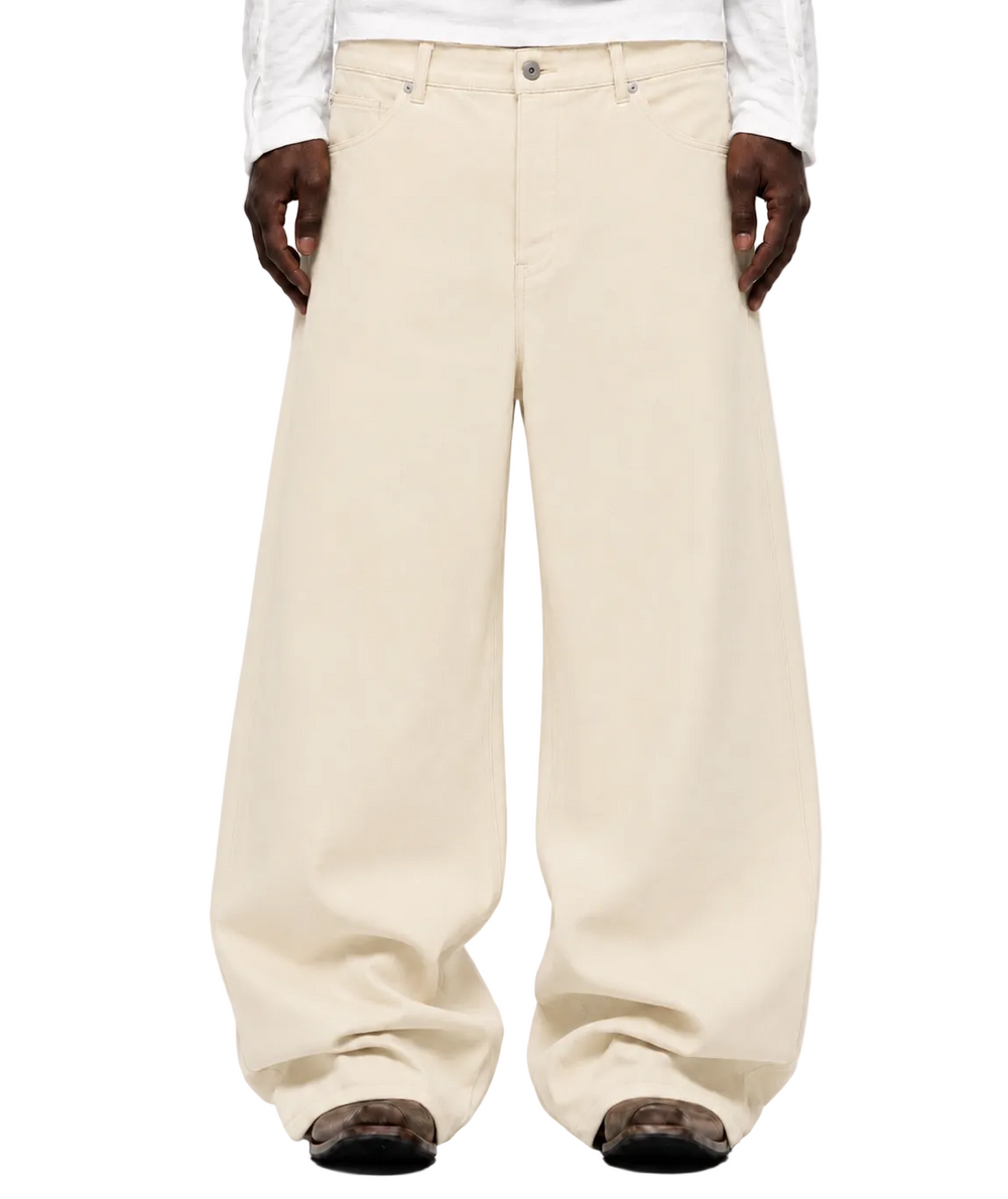Cream Wide Leg Canvas Pant 3