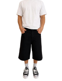 Jet Black Raw Selvedge Baggy Jorts