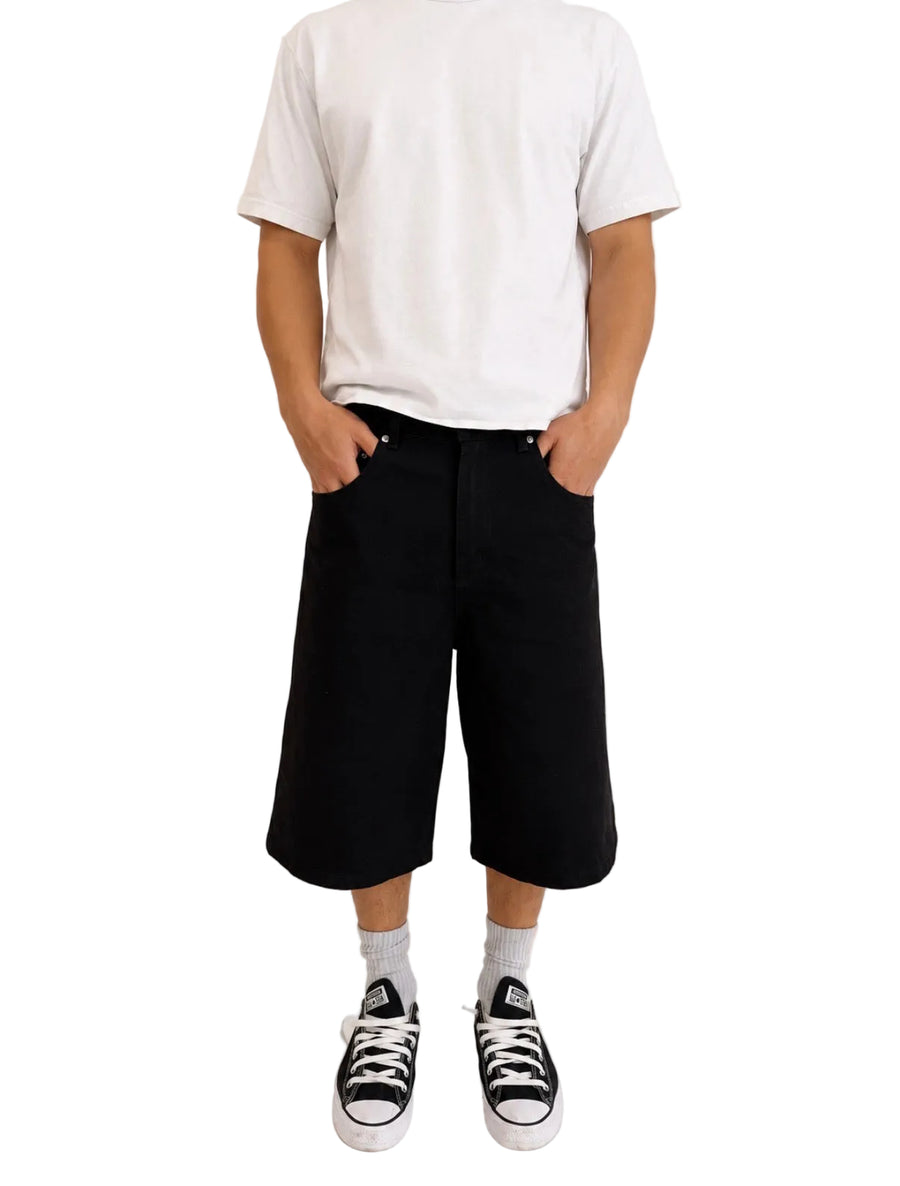 Jet Black Raw Selvedge Baggy Jorts