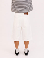 White Raw Selvedge Baggy Jorts