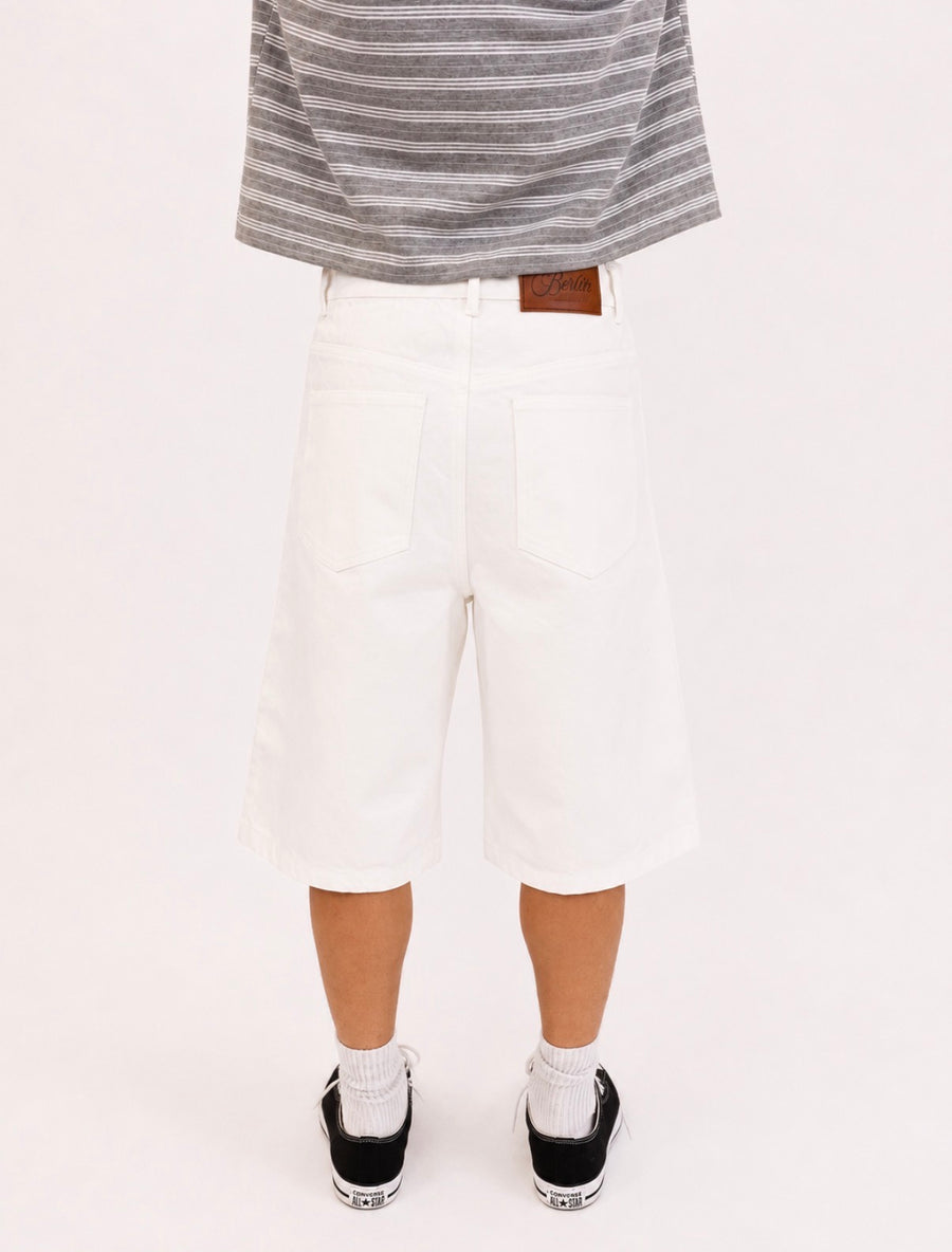 White Raw Selvedge Baggy Jorts