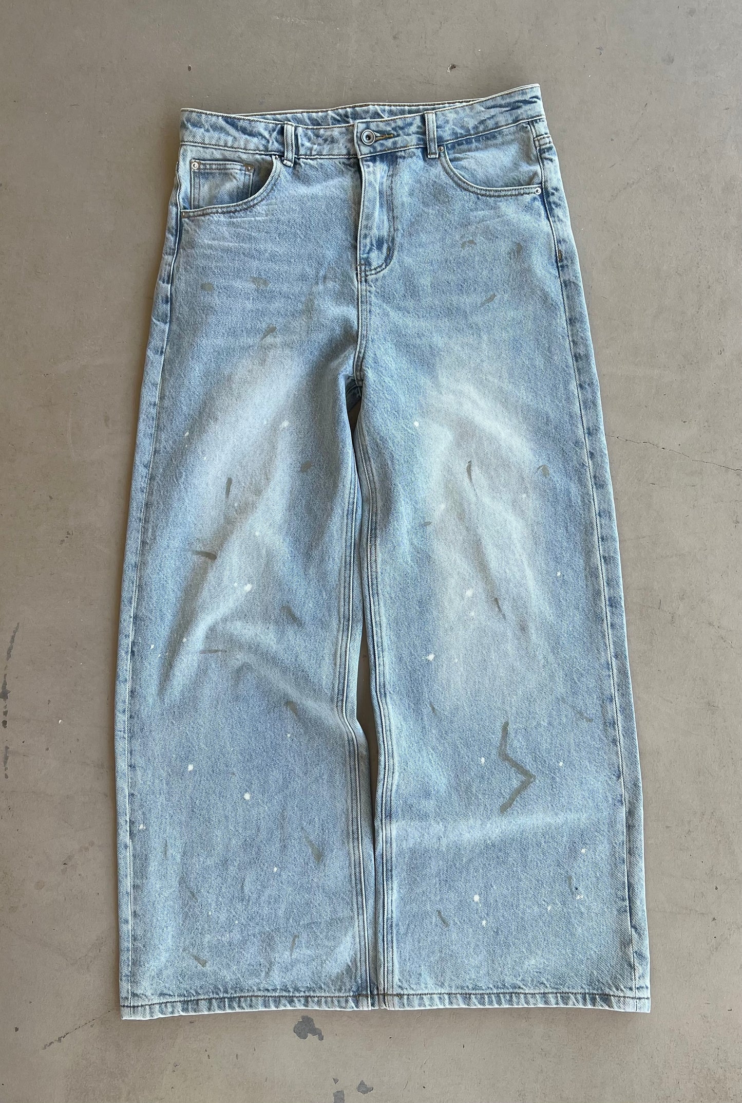 Blue Paint Splatter Denim