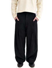 Wide Leg Double Pleated Trousers