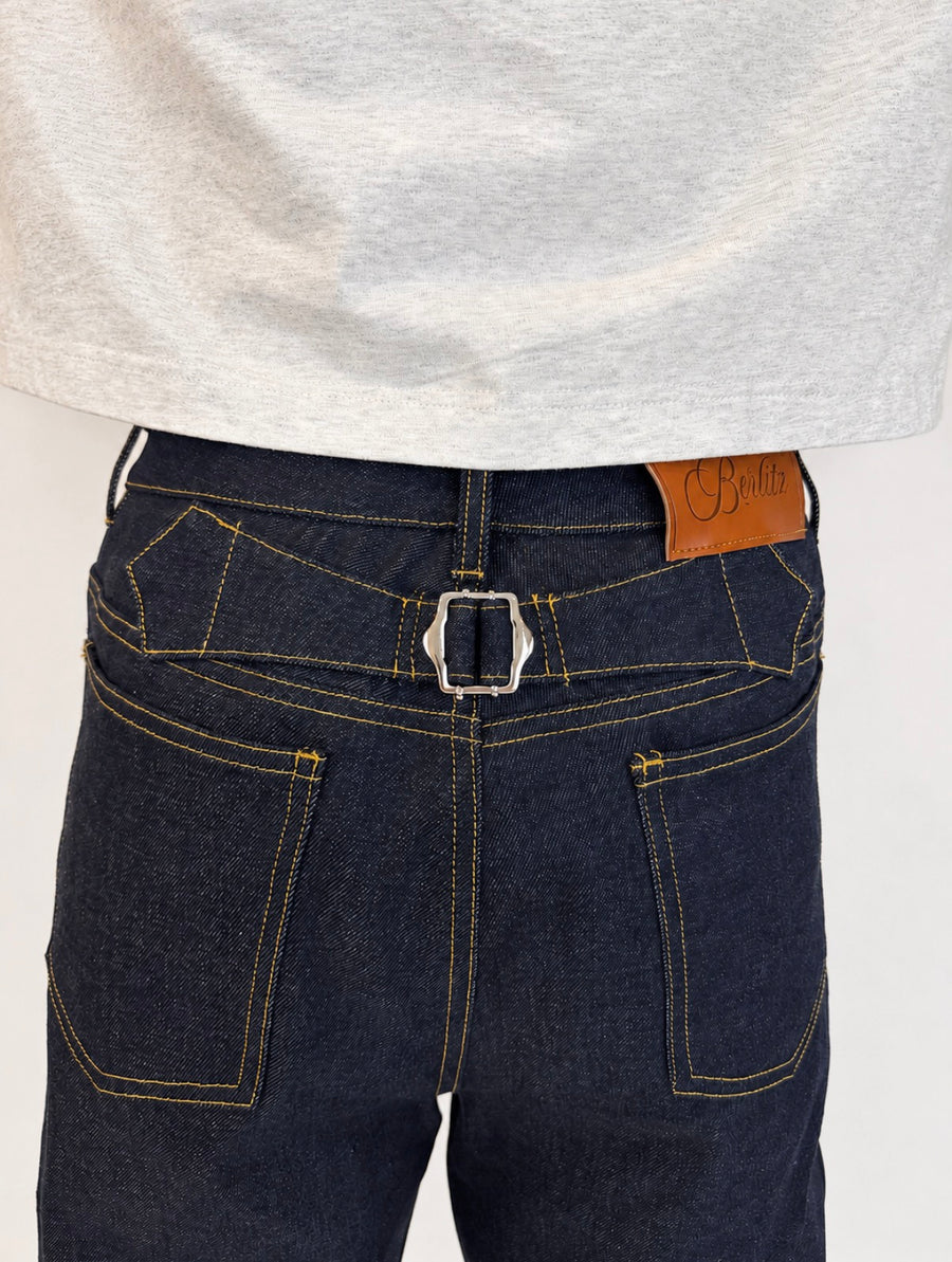 Back Buckled Indigo Raw Selvedge