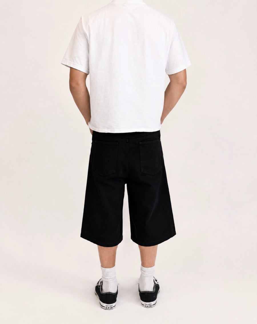 Jet Black Raw Selvedge Baggy Jorts