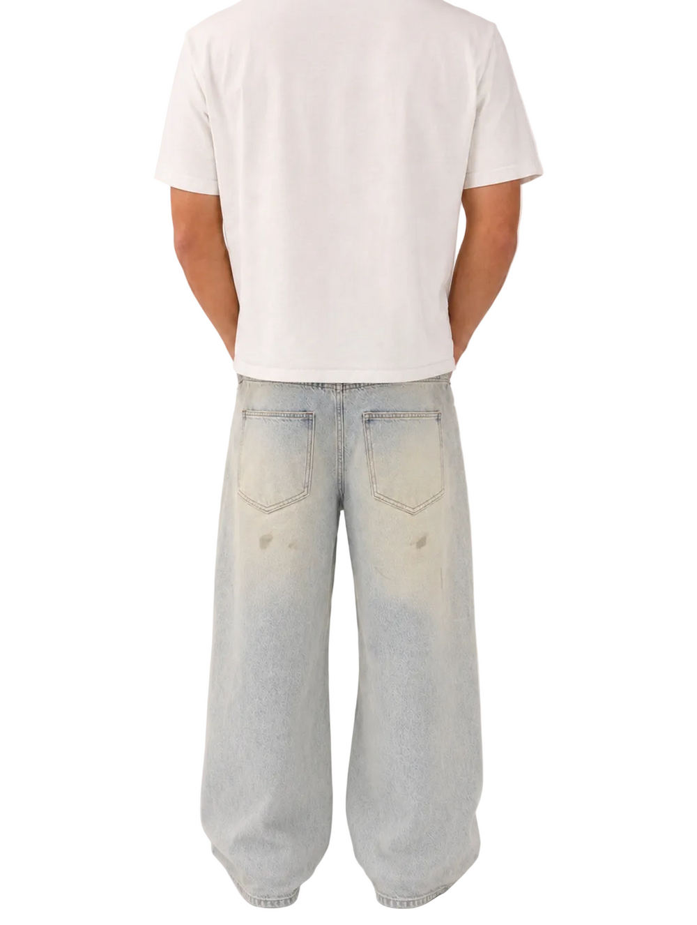 Blue Paint Splatter Wide Leg Denim 3