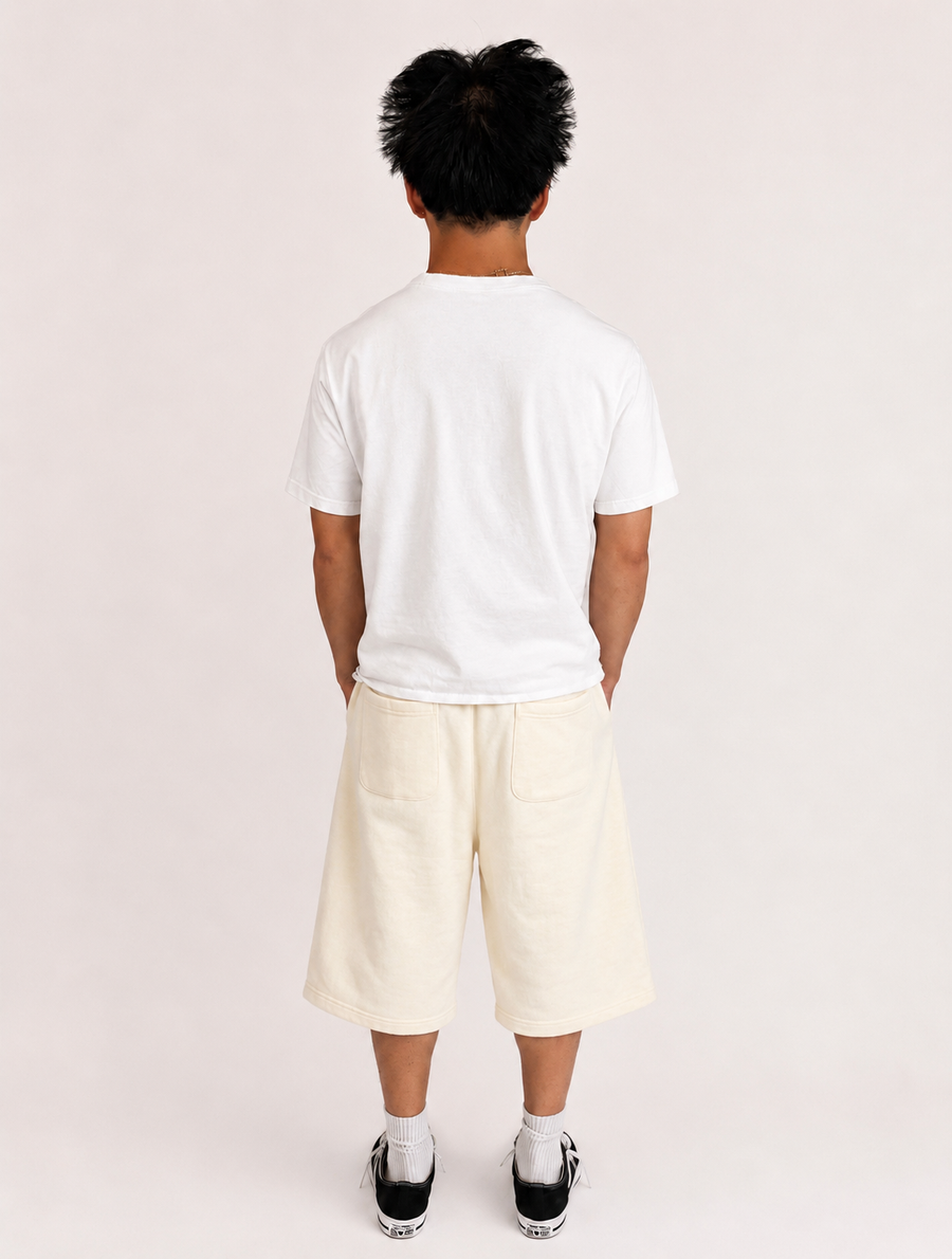 Cream Baggy Shorts