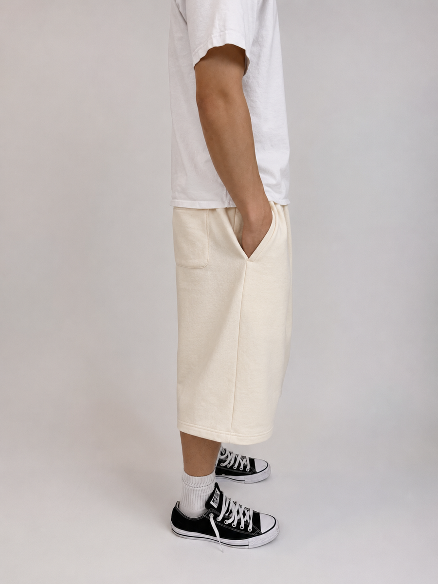Cream Baggy Shorts