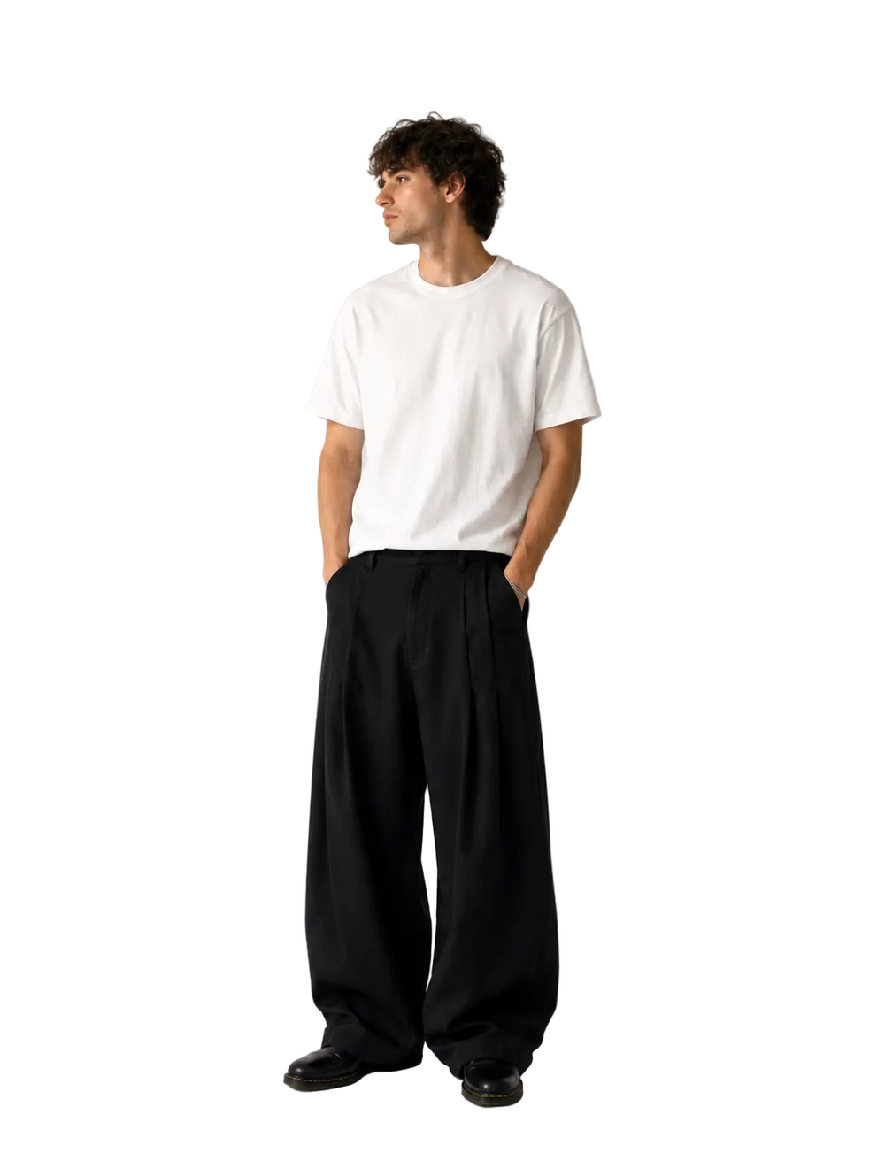 Wide Leg Double Pleated Trousers 2